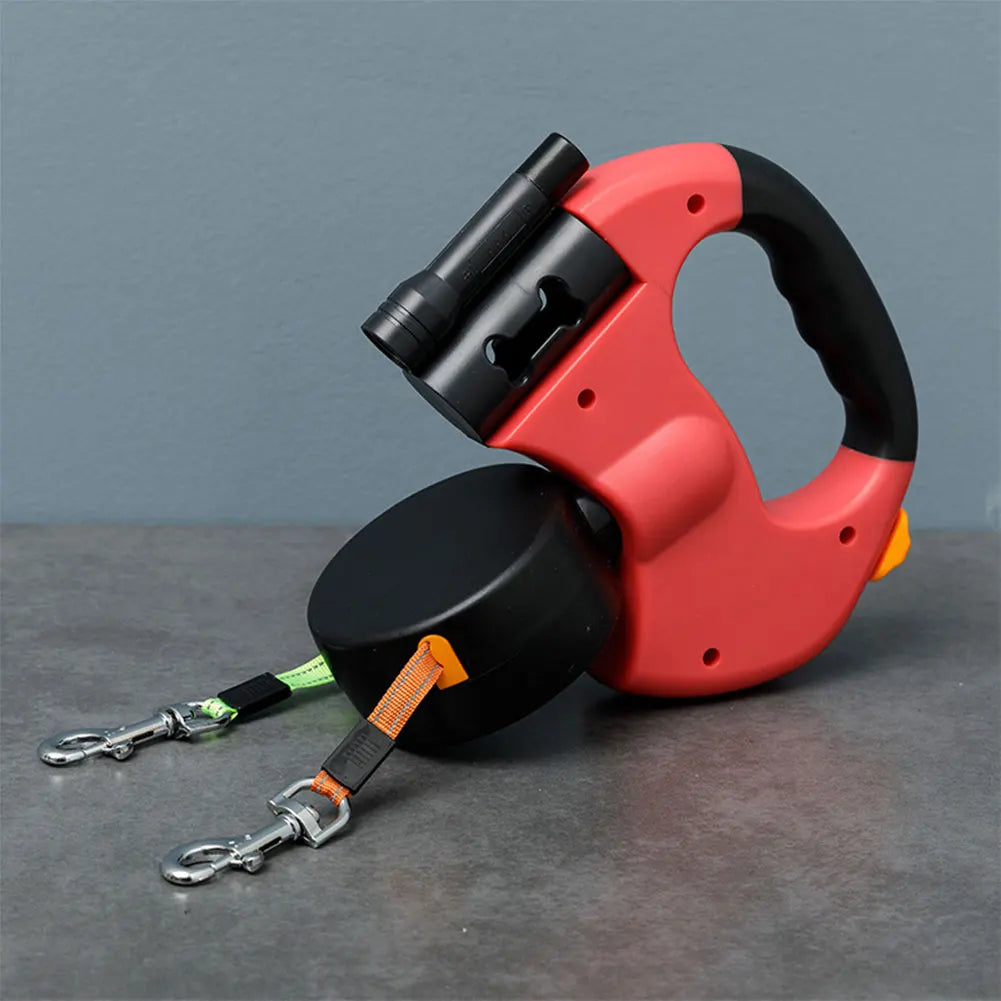 Alloet Dog Leash Double Headed Traction Rope With LED