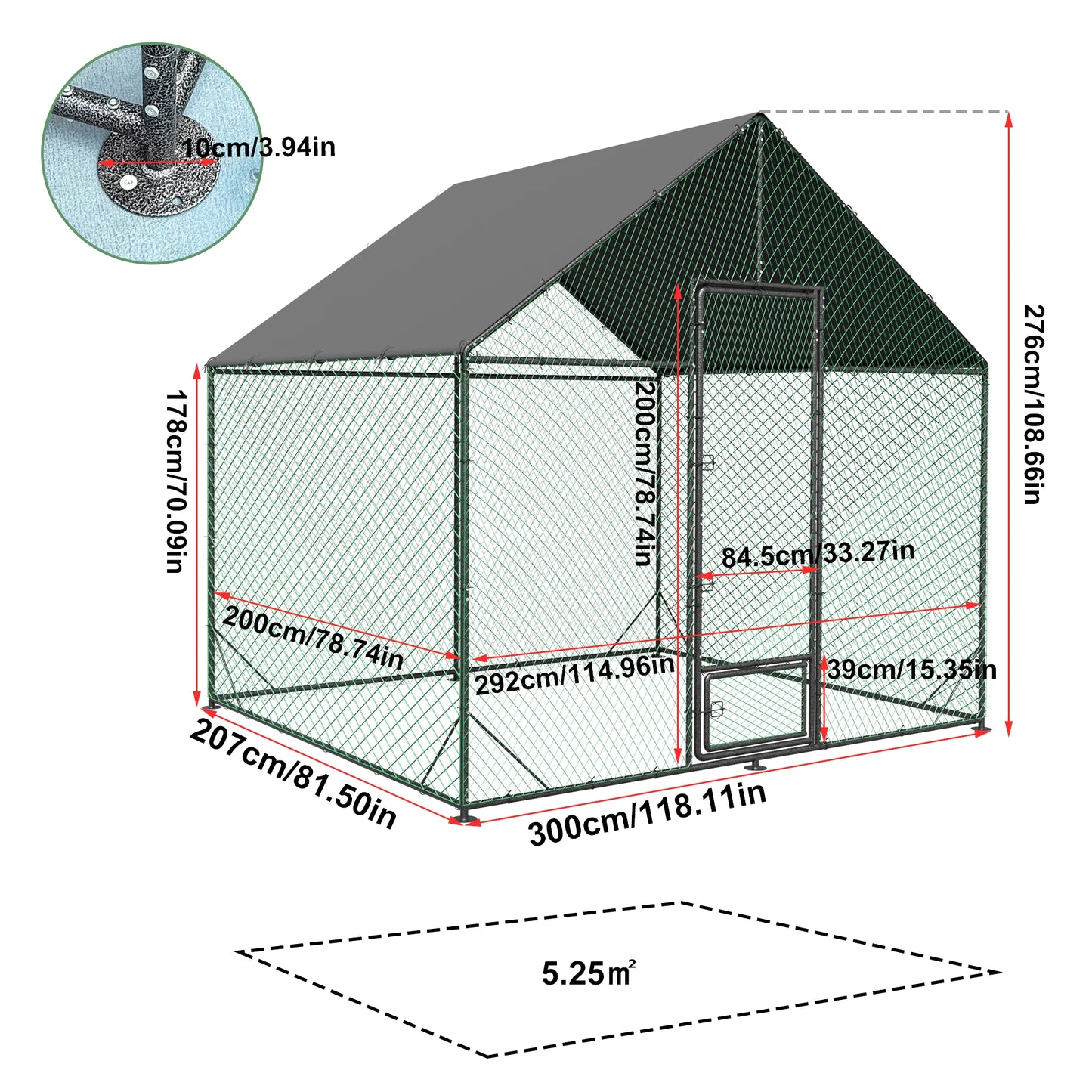 BORWART Chicken Coop With Upgraded Iron Tub And Waterproof Cover