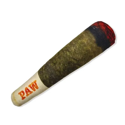 Dog Toy Interactive Squeaky Plush Cigar Shape Chew Toy