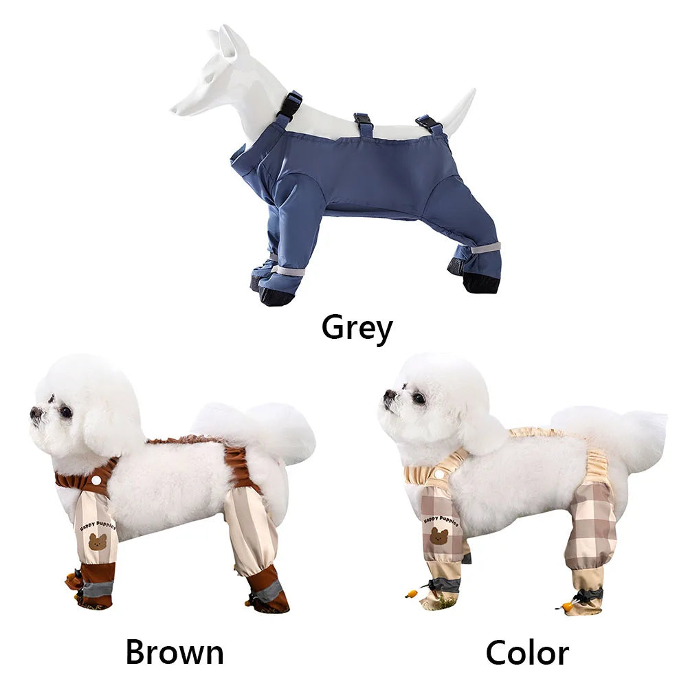 Shunmaii Dog Suspender Boots Anti Slip Dustproof Jumpsuit