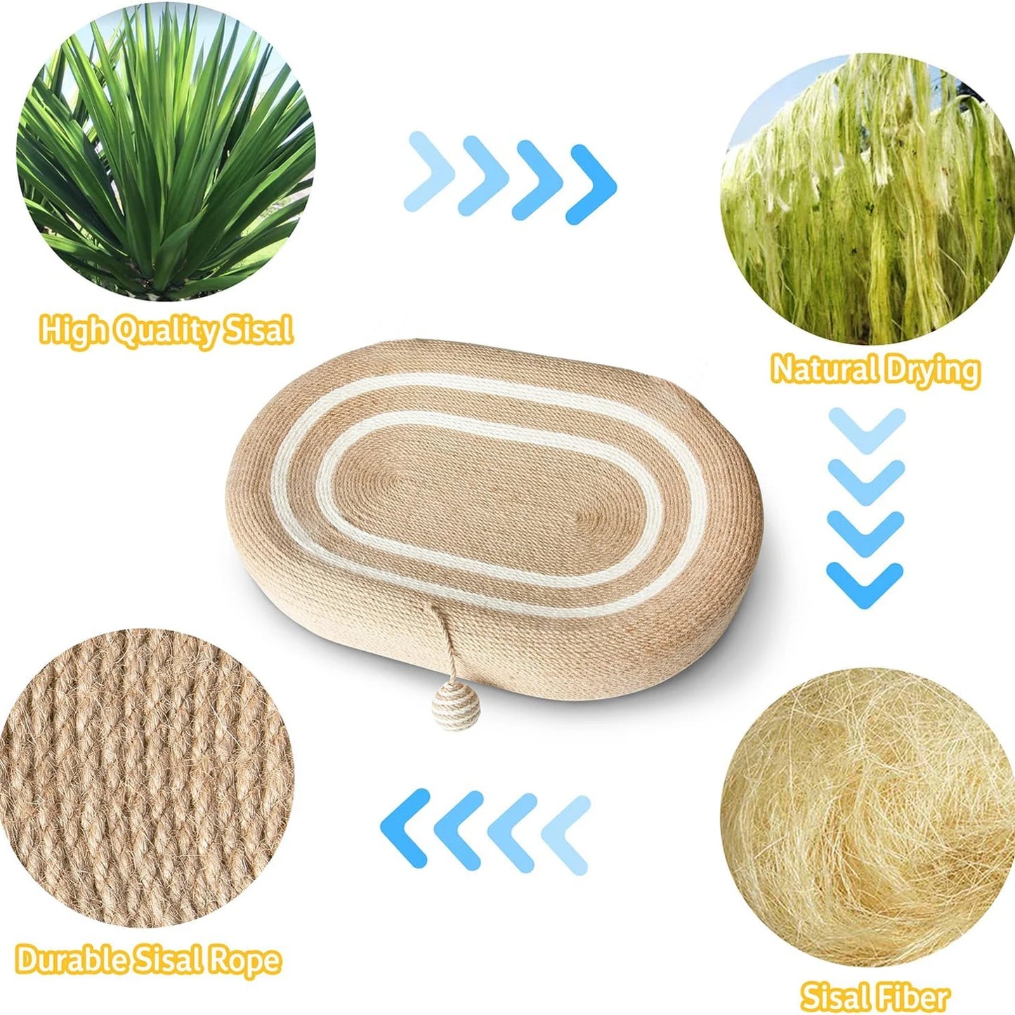 Cat Scratching Bed Sisal Pad Indoor Durable Bed For Cats