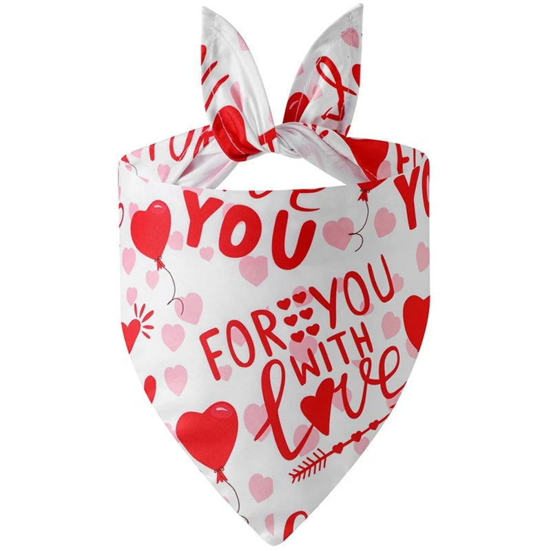 Dog Bandana Nylon Valentines Heart Print Durable Washable