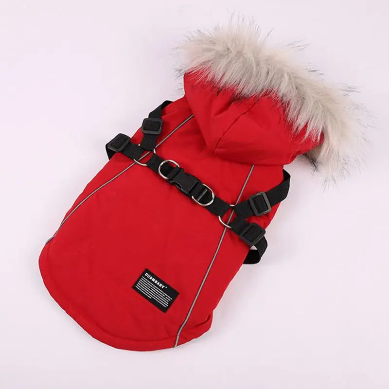 Dog Jacket Harness Winter Coat For Pets Cozy Warm Cotton