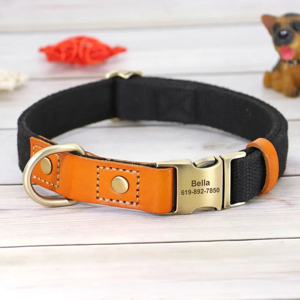 PET ARTIST Nylon Dog Collar Leash Set With Personalization