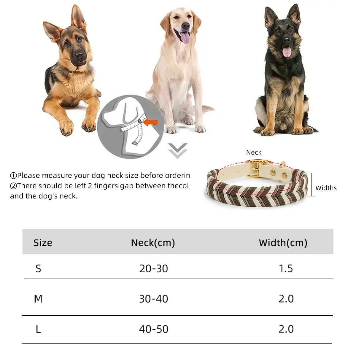 Dog Collar Handmade Striped Polyester For All Breeds