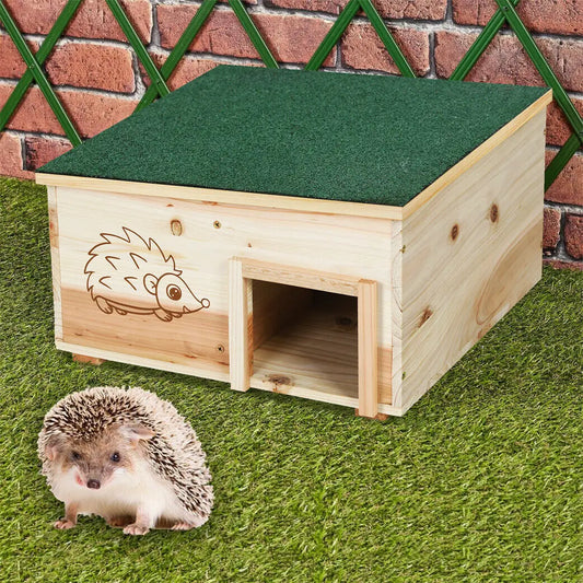 Wooden Hedgehog House Weatherproof Outdoor Shelter