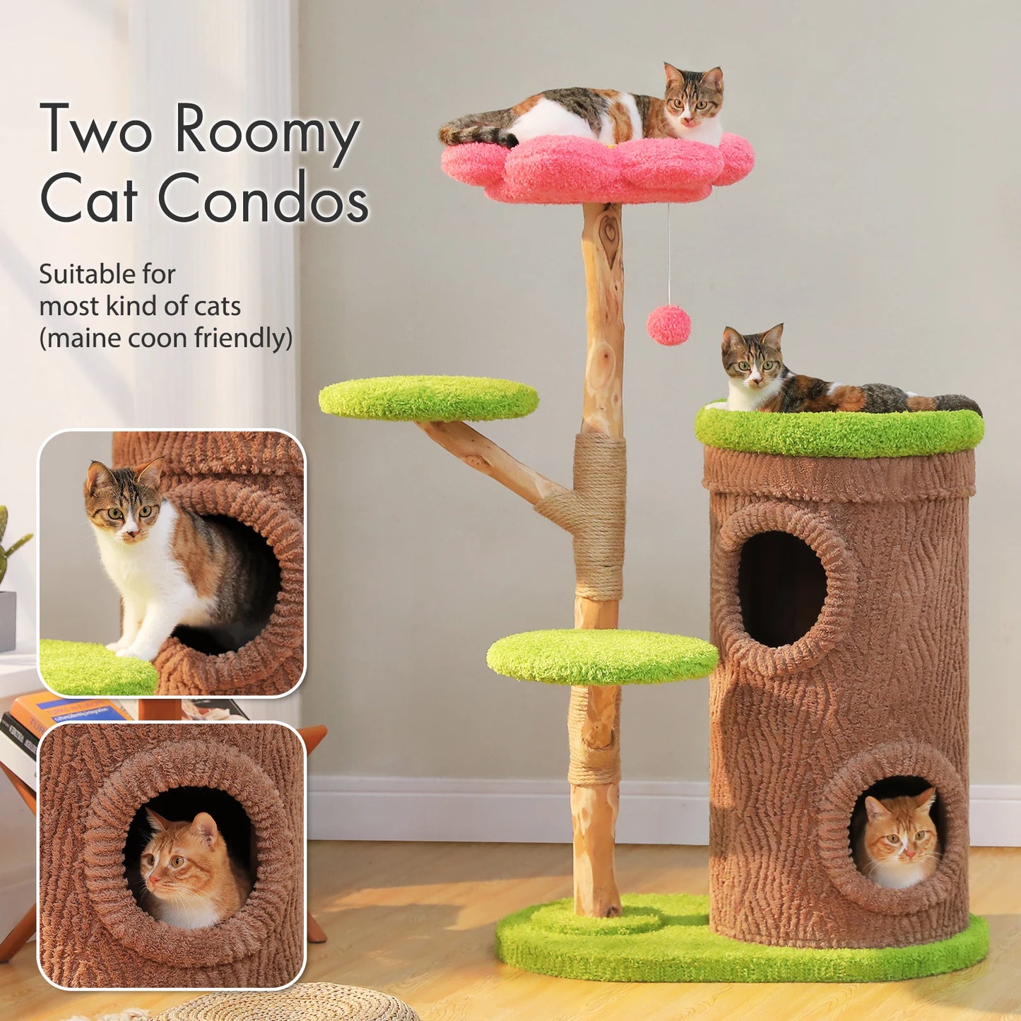 PAWZ Road Wood Cat Tree Four-Tier Indoor Pet Furniture