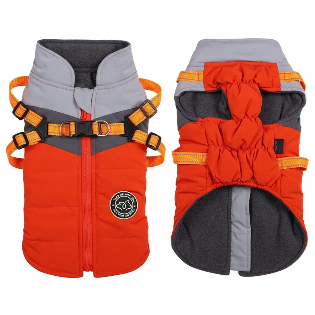 Winter Dog Harness Vest Waterproof Polyester For Pets