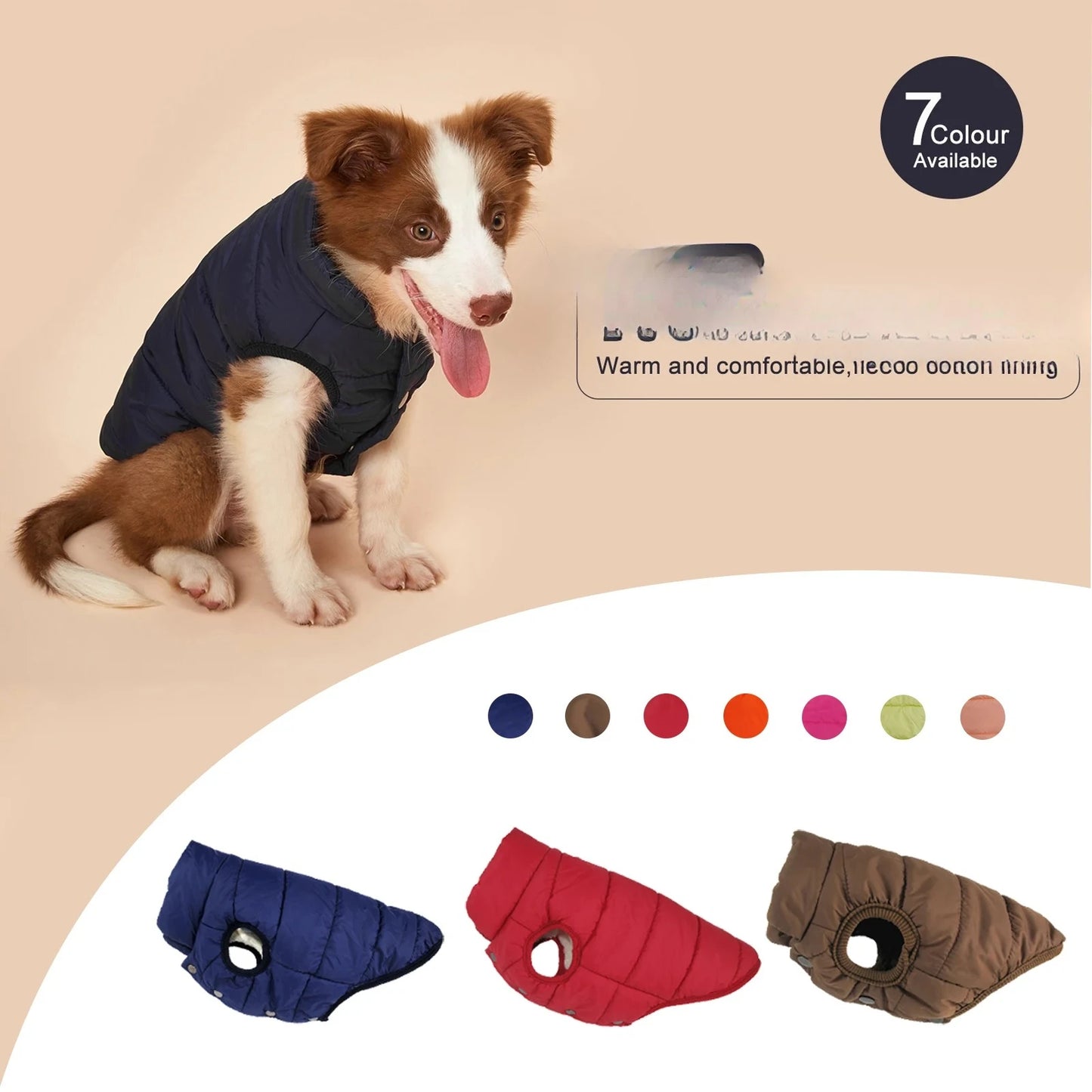 Dog Jacket Fleece-Lined Winter Coat For Outdoor Cold Weather