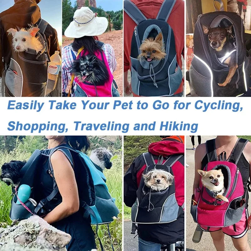 Backpack Dog Carrier Mesh Front Double Shoulder Design