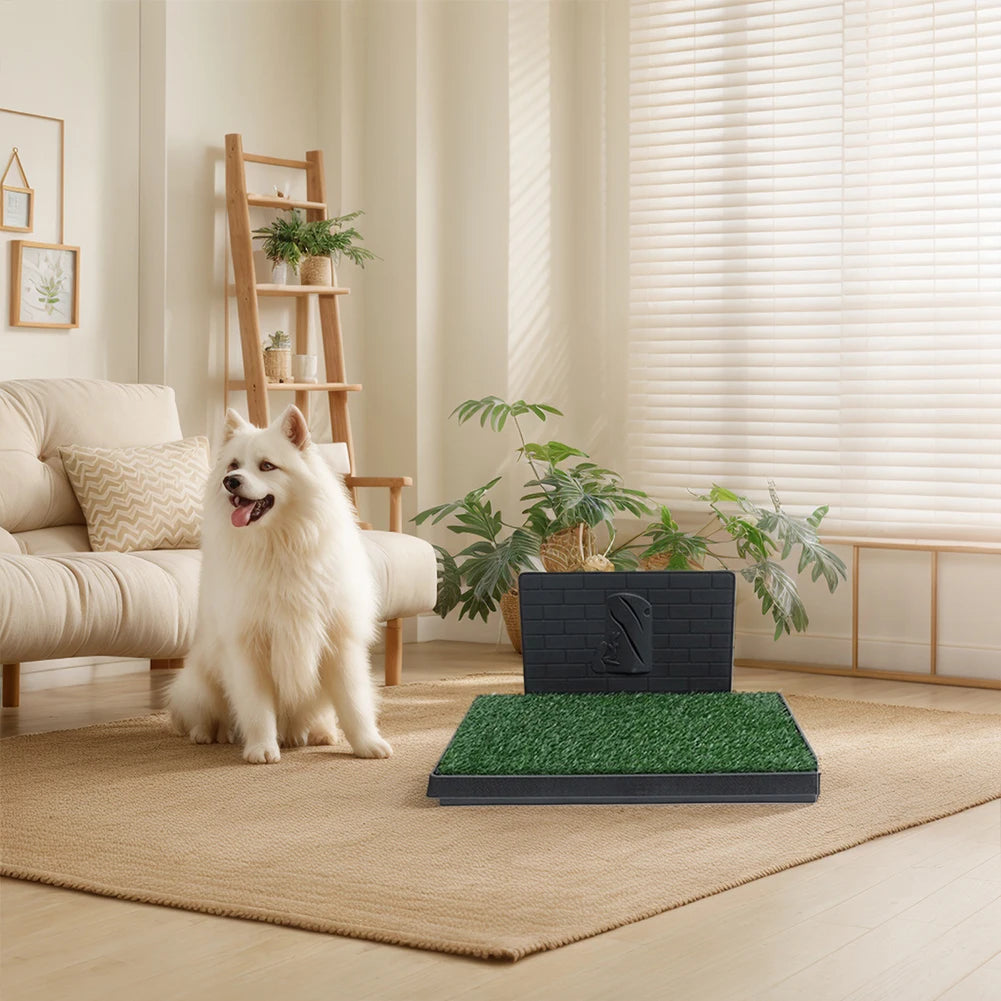 NONE Dog Grass Pad With Large Tray Puppy Turf Potty