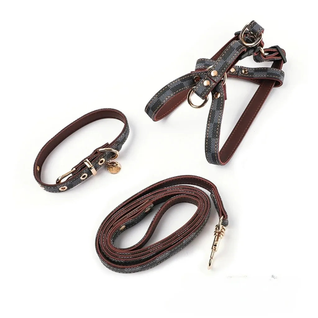 Dog Harness Lightweight Three-Piece Set With Leash Collar