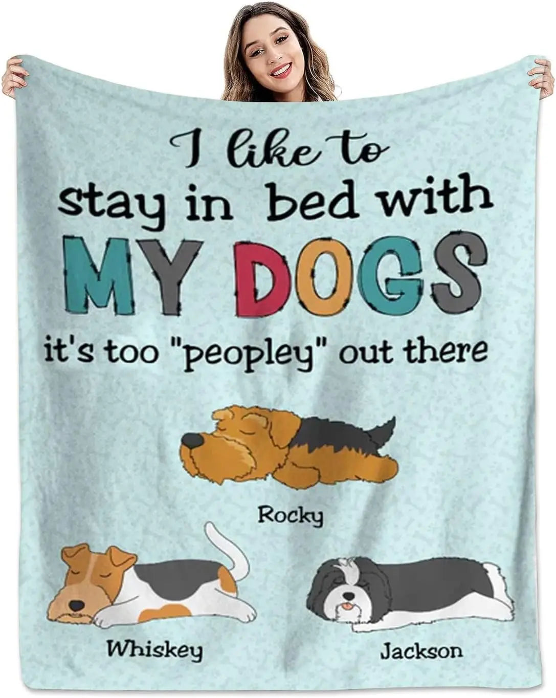 XMSJ Custom Dog Photo Blanket, Personalized Fleece Throw