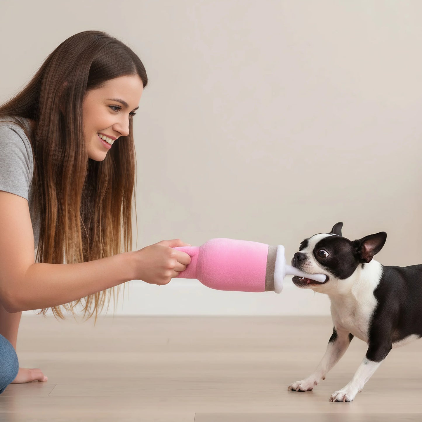 Interactive Pet Water Cup Toy Fleece Plush Puzzle Feeder Ball