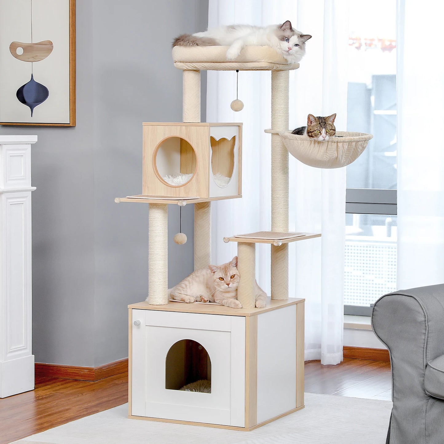 PAWZ Road Cat Tree Multi-Level Indoor Wood Construction