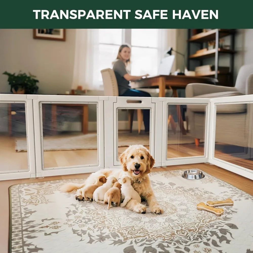 Indoor Dog Playpen Iron With Removable Divider For Two Compartments