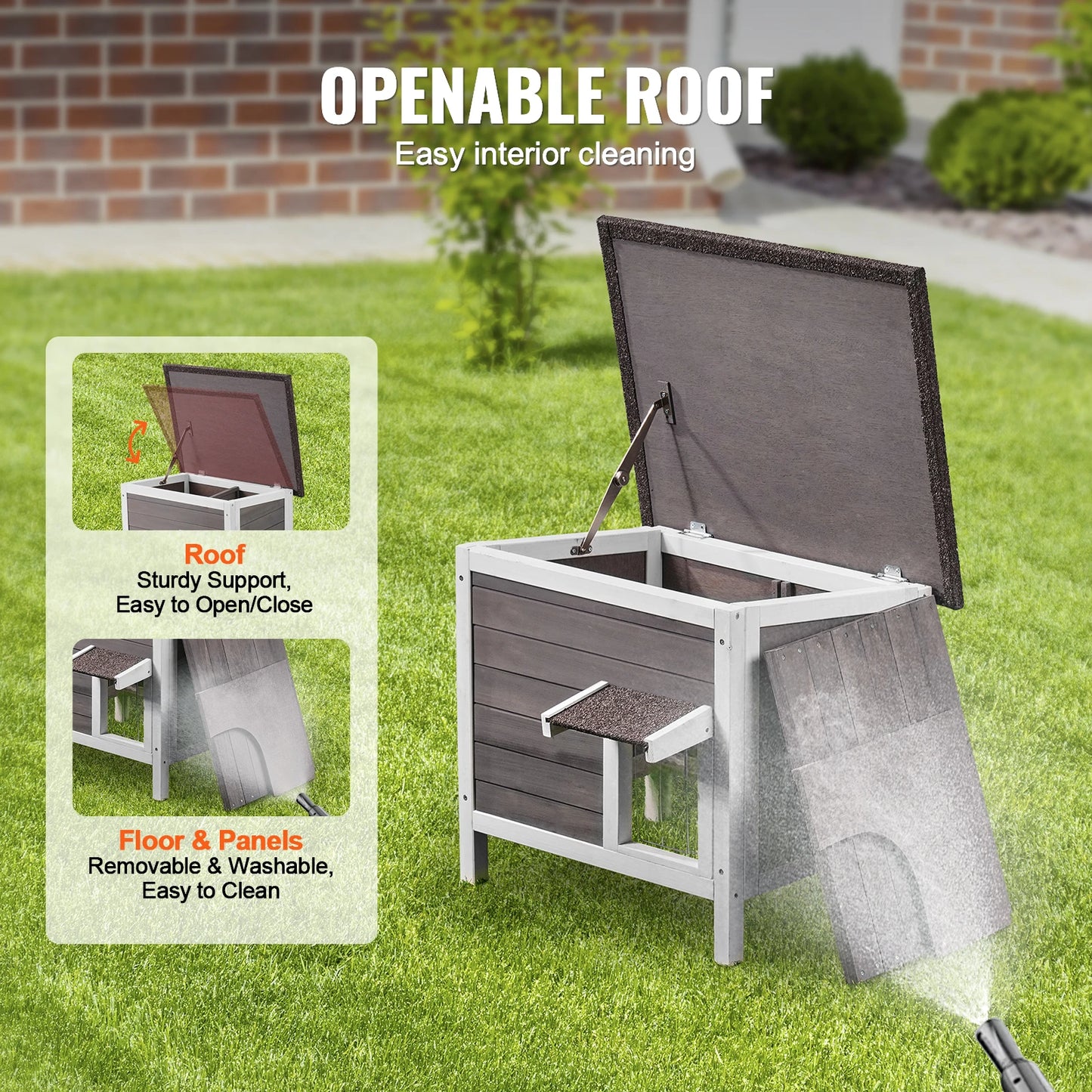 SucceBuy Outdoor Cat House Weatherproof Insulated Shelter