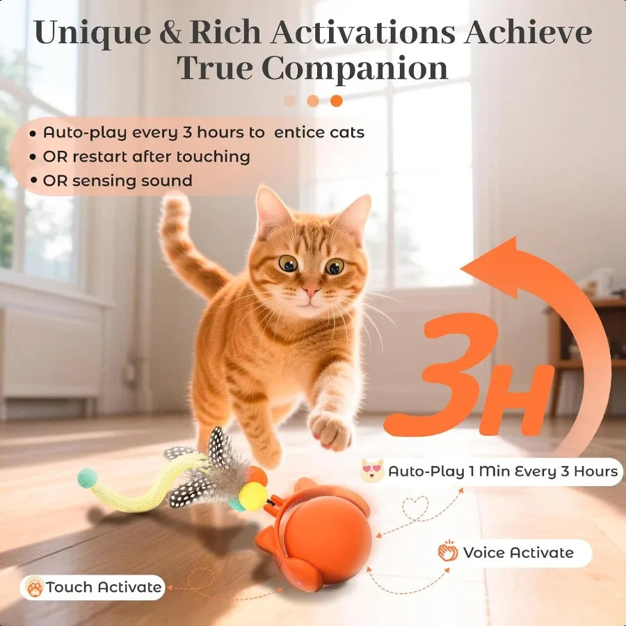 Cat Toy Touch Control Ball With Realistic Mouse Sounds