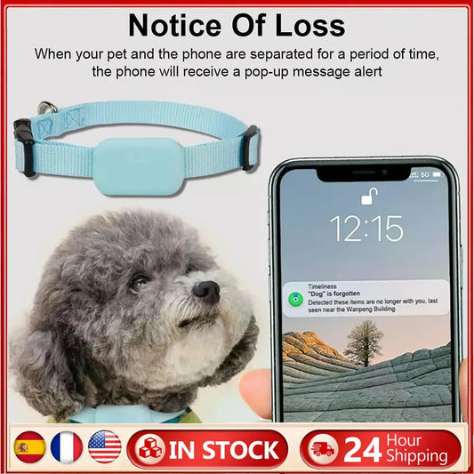 Pet GPS Tracker with Adjustable Collar Dog Tracker Smart Pet Locator Cat Tracker for Dogs and Cats