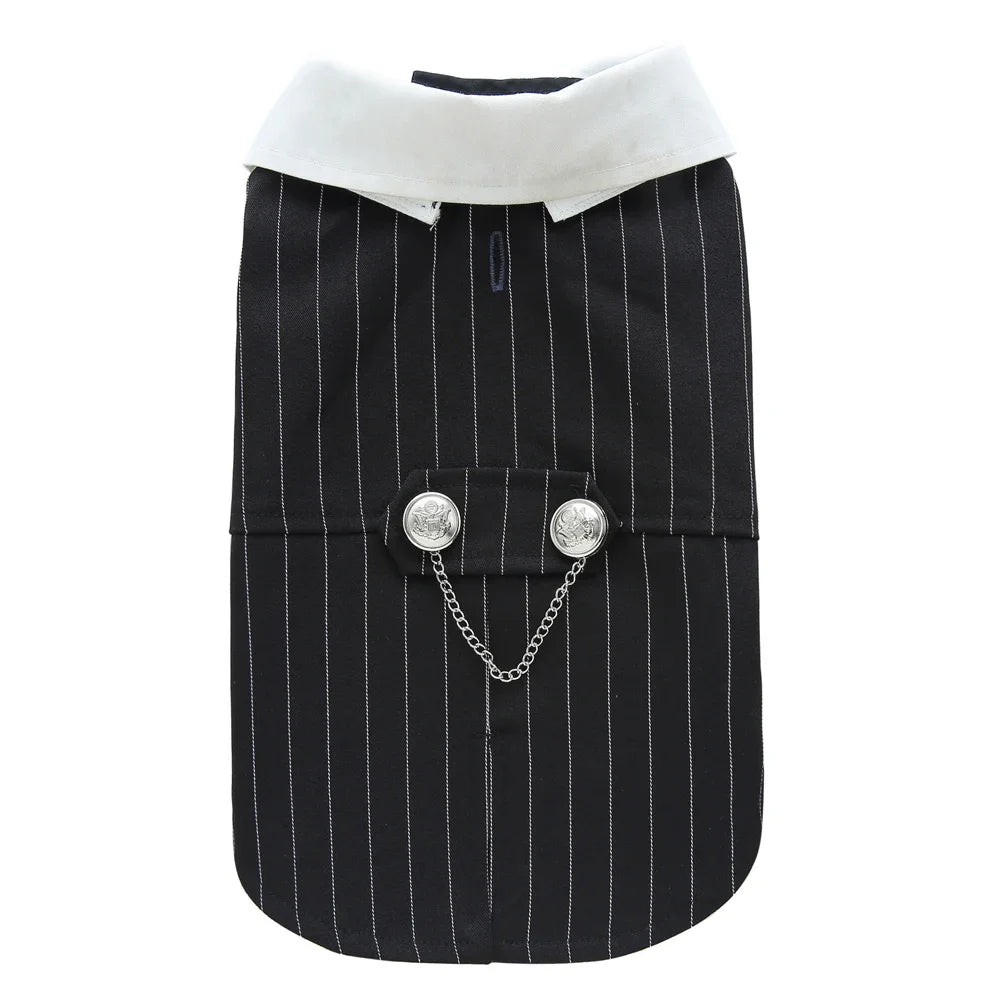 NONECN Dog Wedding Tuxedo Costume Striped Polyester Pet Suit