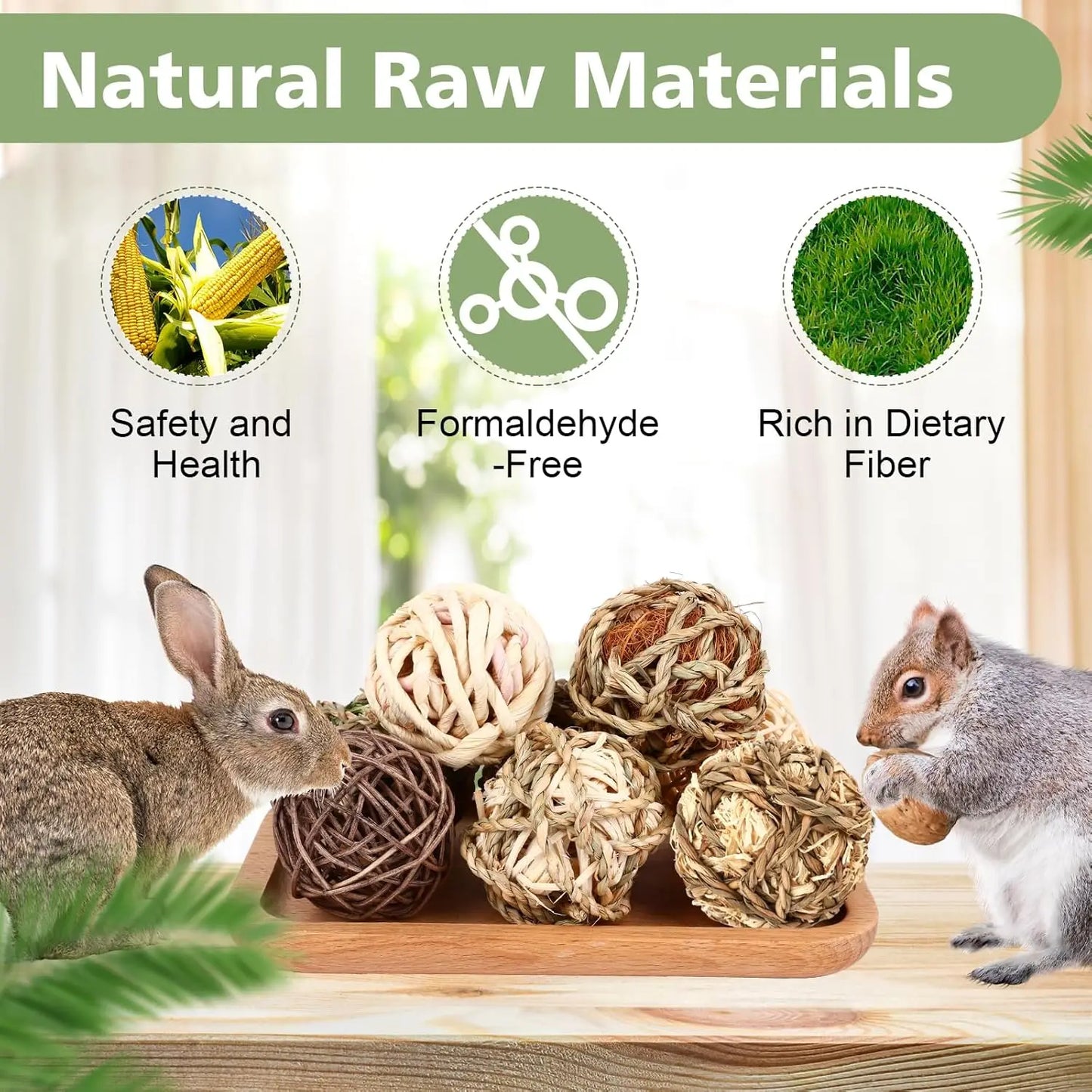 Bunny Chew Grass Balls Hand-Woven Toy For Small Animals