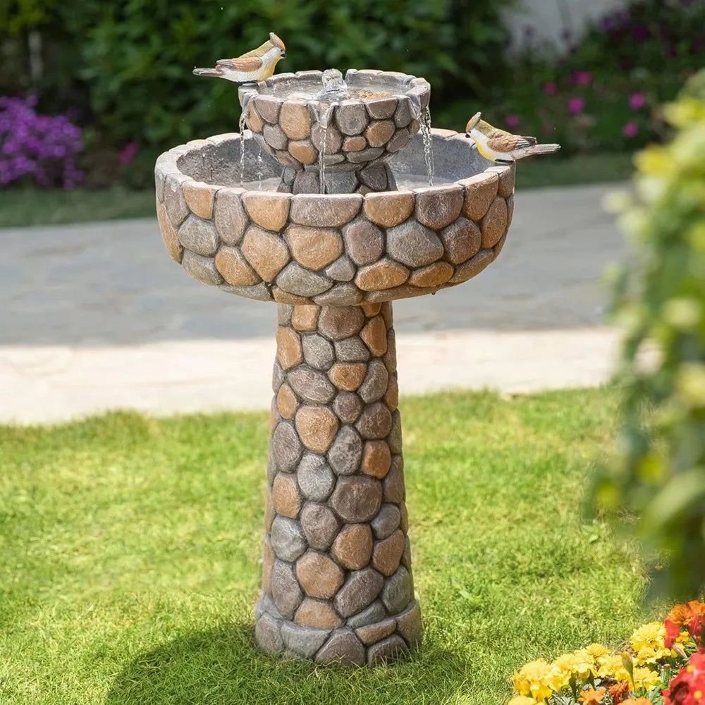 Outdoor Water Fountain With Birds