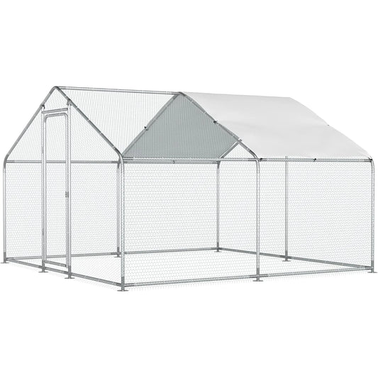 Chicken Coop Walk-In Metal Run With Waterproof Cover