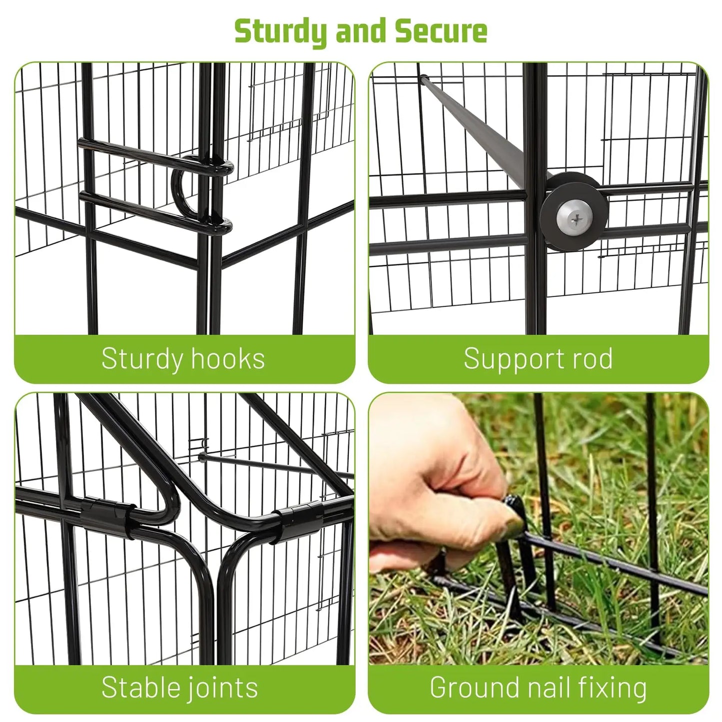 HiMISS Walk-In Chicken Coop Iron Kennel Hutch Outdoor