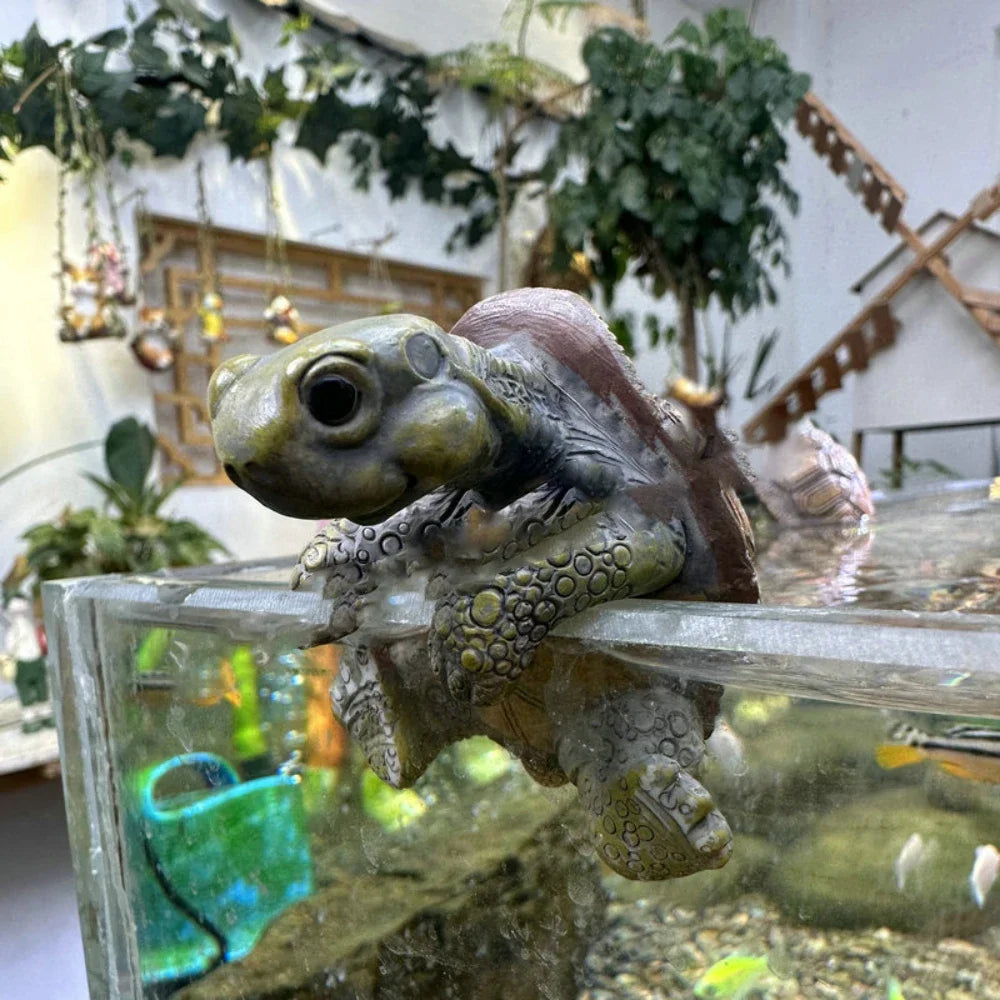 Fish Tank Hanging Turtle Ornaments Resin For Aquariums