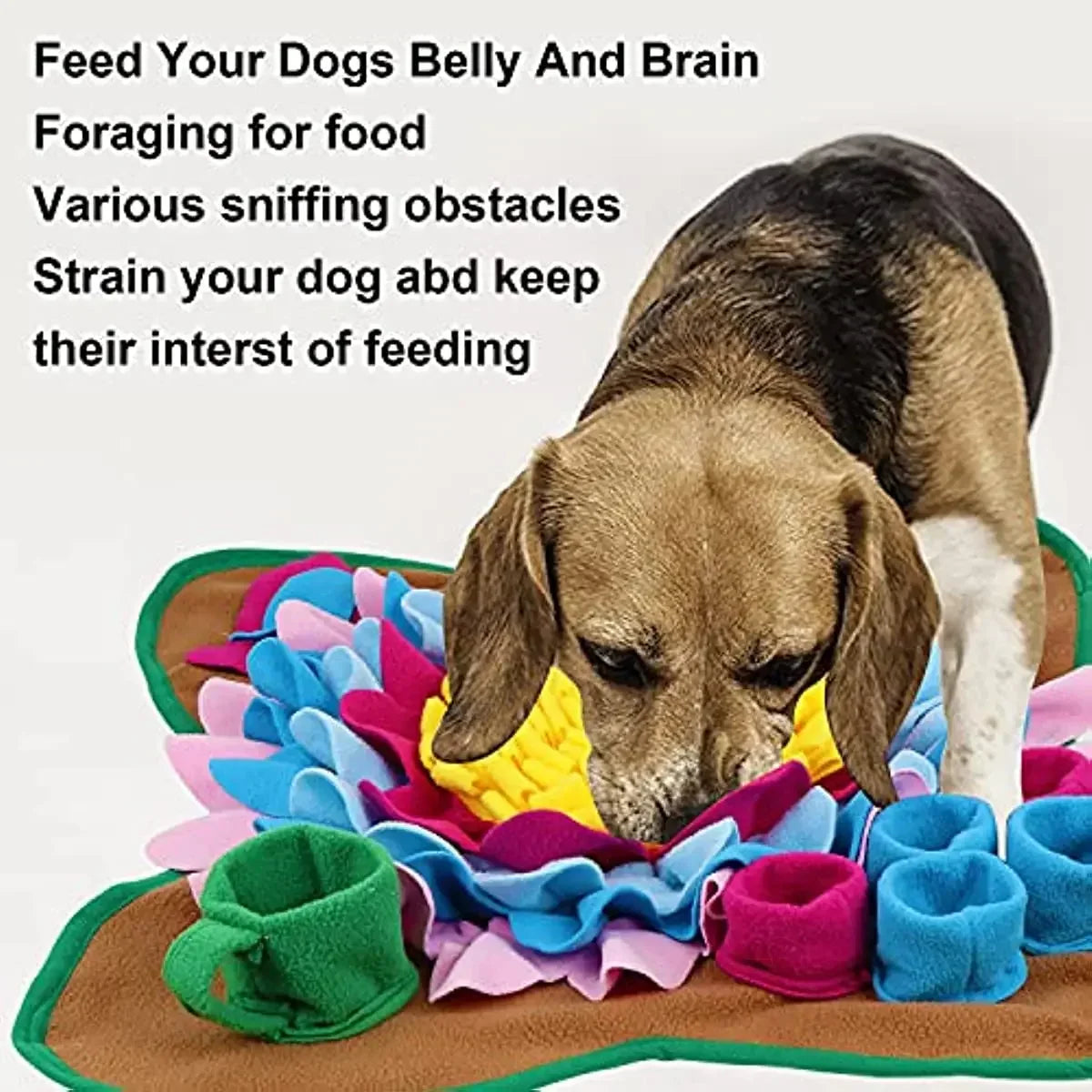 Dog Snuffle Mat Slow-Feed Nose Work Toy For Mental Stimulation
