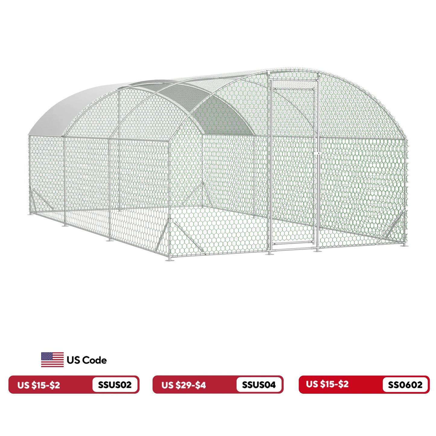 Chicken Coop Iron Walk In Hen House Waterproof UV Cover