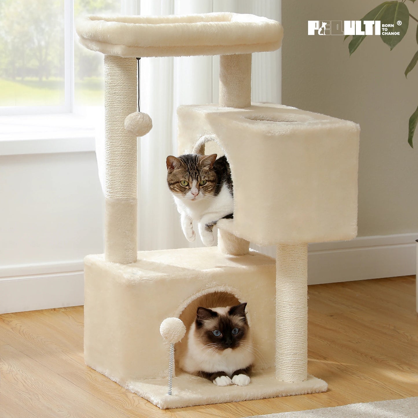 PEQULTICN Cat Tree Detachable Top Perch For Indoor Cats
