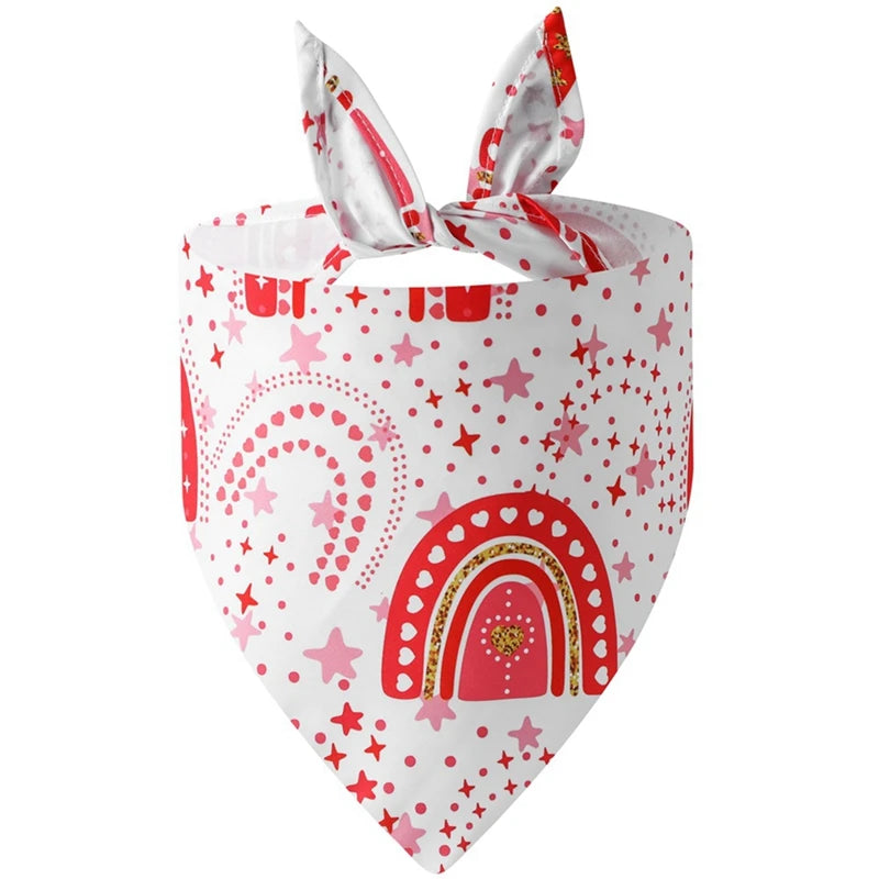 Dog Bandana Nylon Valentines Heart Print Durable Washable
