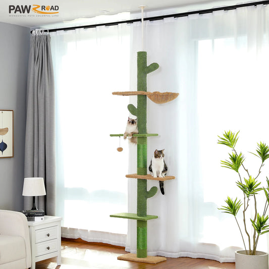 PAWZ Road Cat Tree Cactus-Style 5-Tier Floor-to-Ceiling