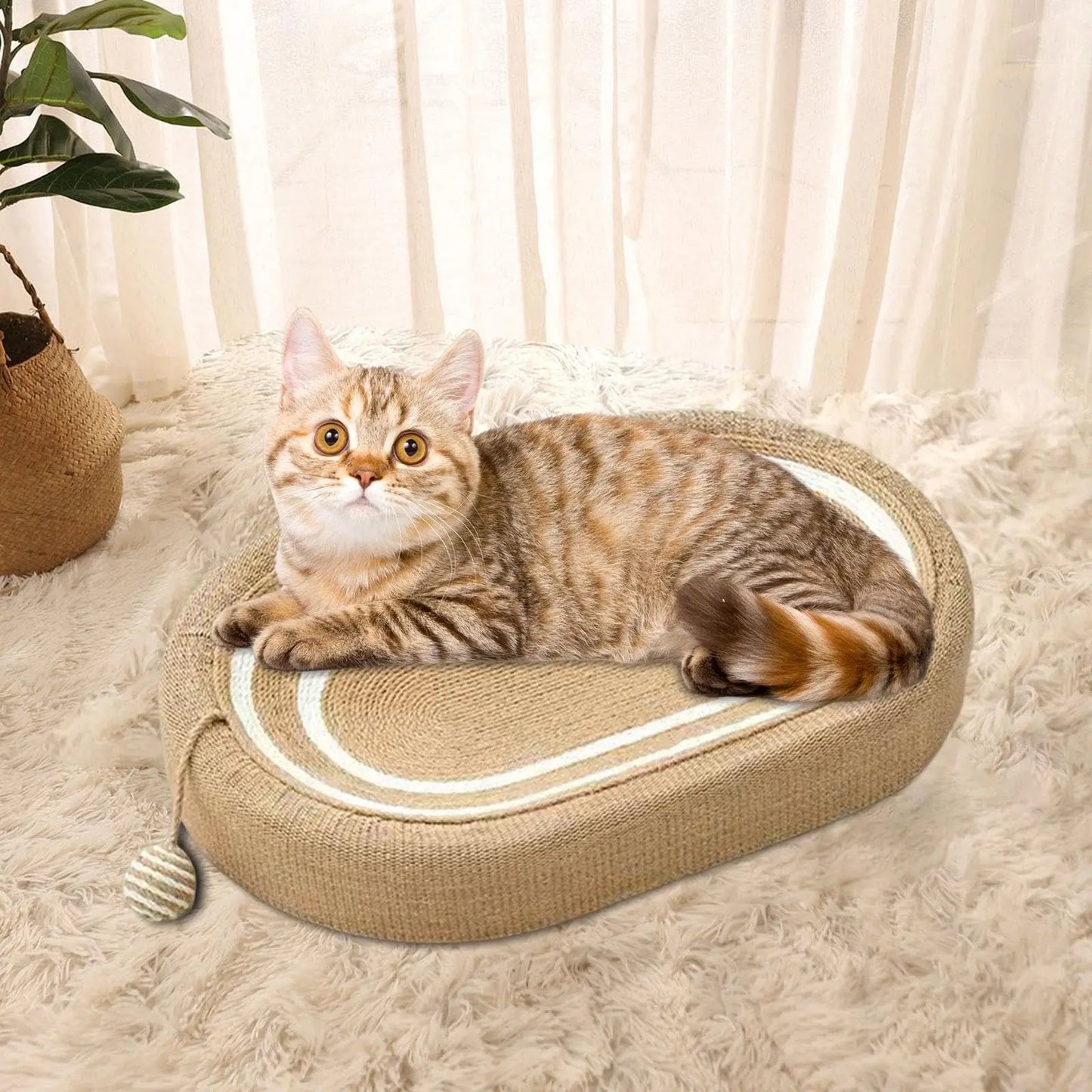 Cat Scratching Bed Sisal Pad Indoor Durable Bed For Cats