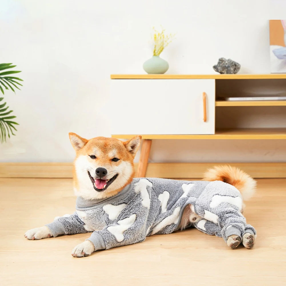 Dog Jumpsuit Fleece Cozy All-Season Winter Wear Dogs