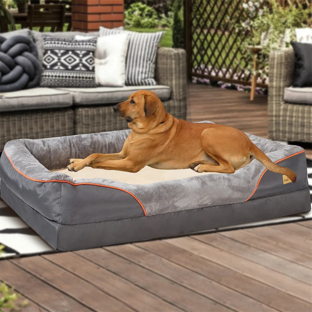 BORWARTCN Dog Bed Orthopedic Memory Foam For Pets Indoors