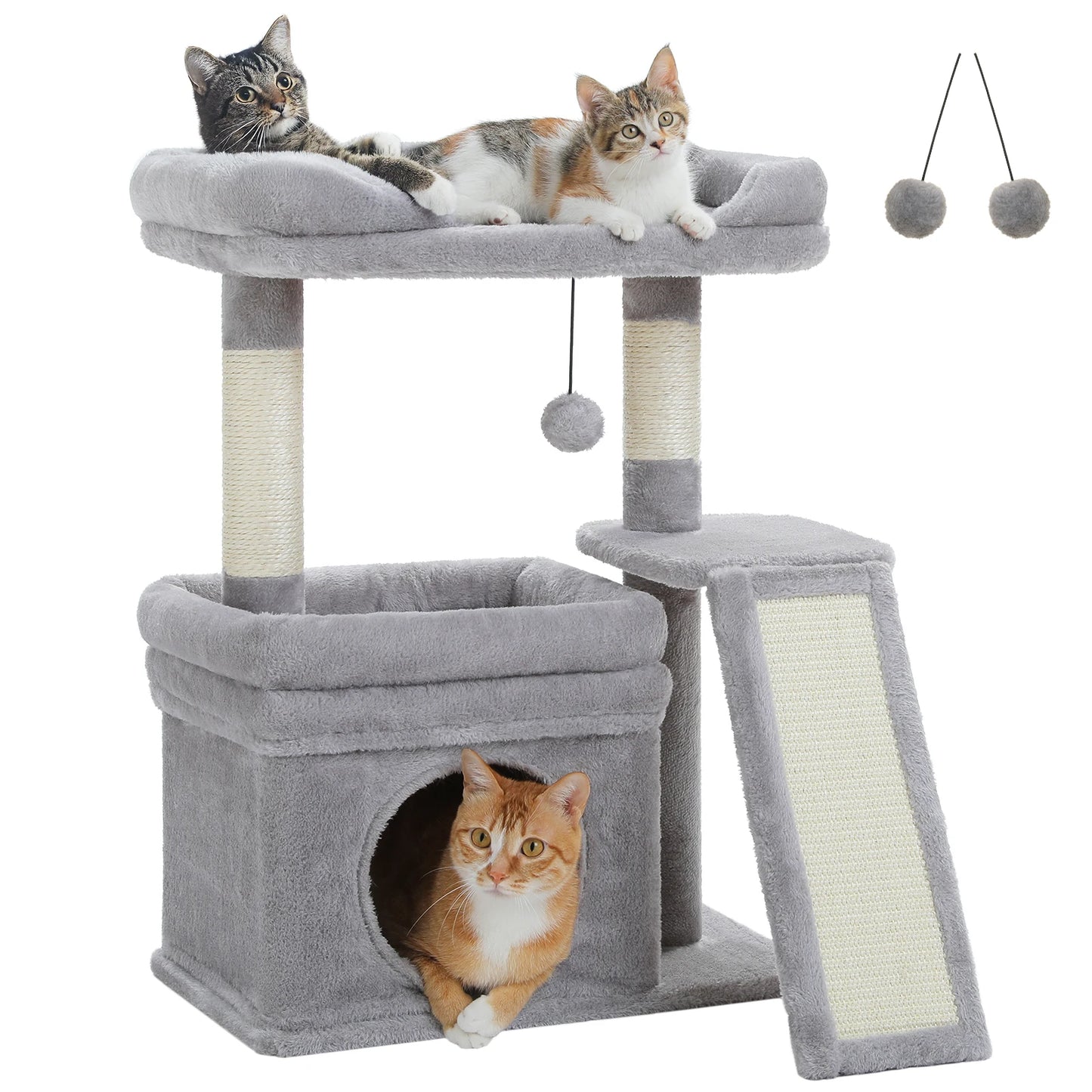 PAWZ Road Cat Tree Indoor With Sisal Post Three Tier