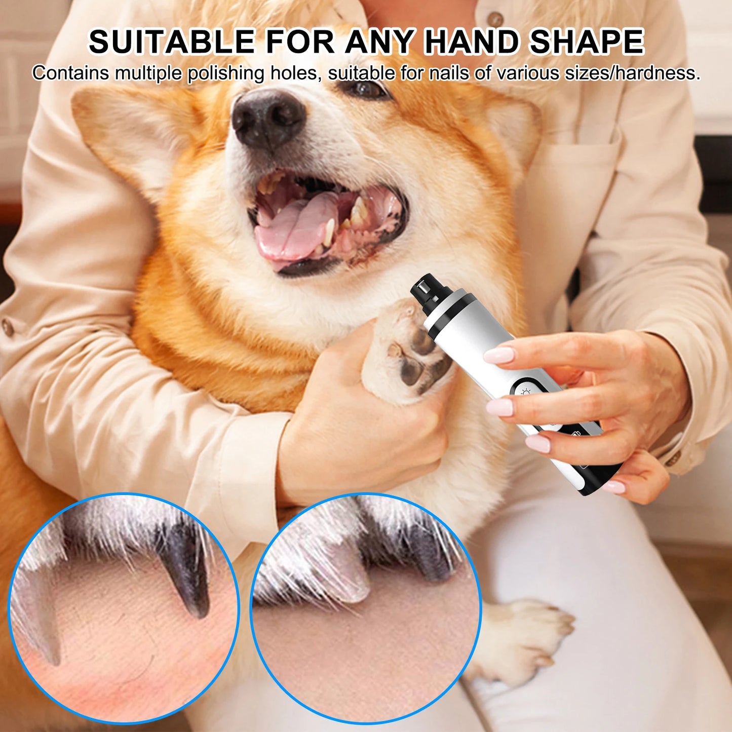APWIKOGER Electric Dog Nail Grinder Rechargeable