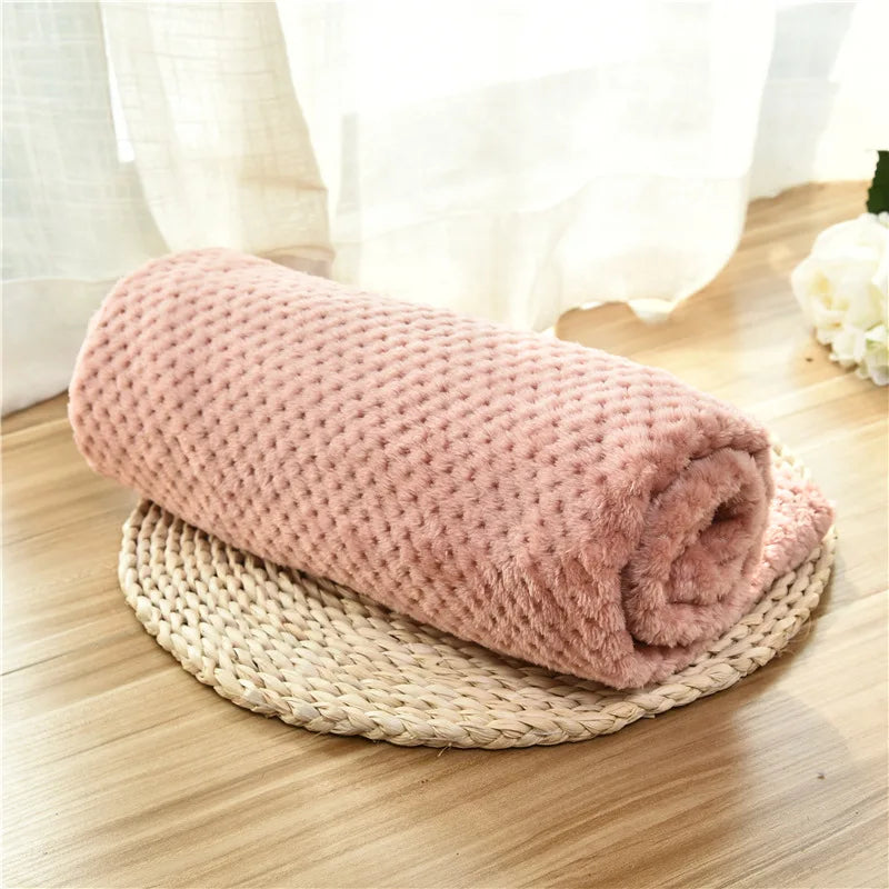 Blanket Fleece For Pets Warm Dog Cat Bedding Throw