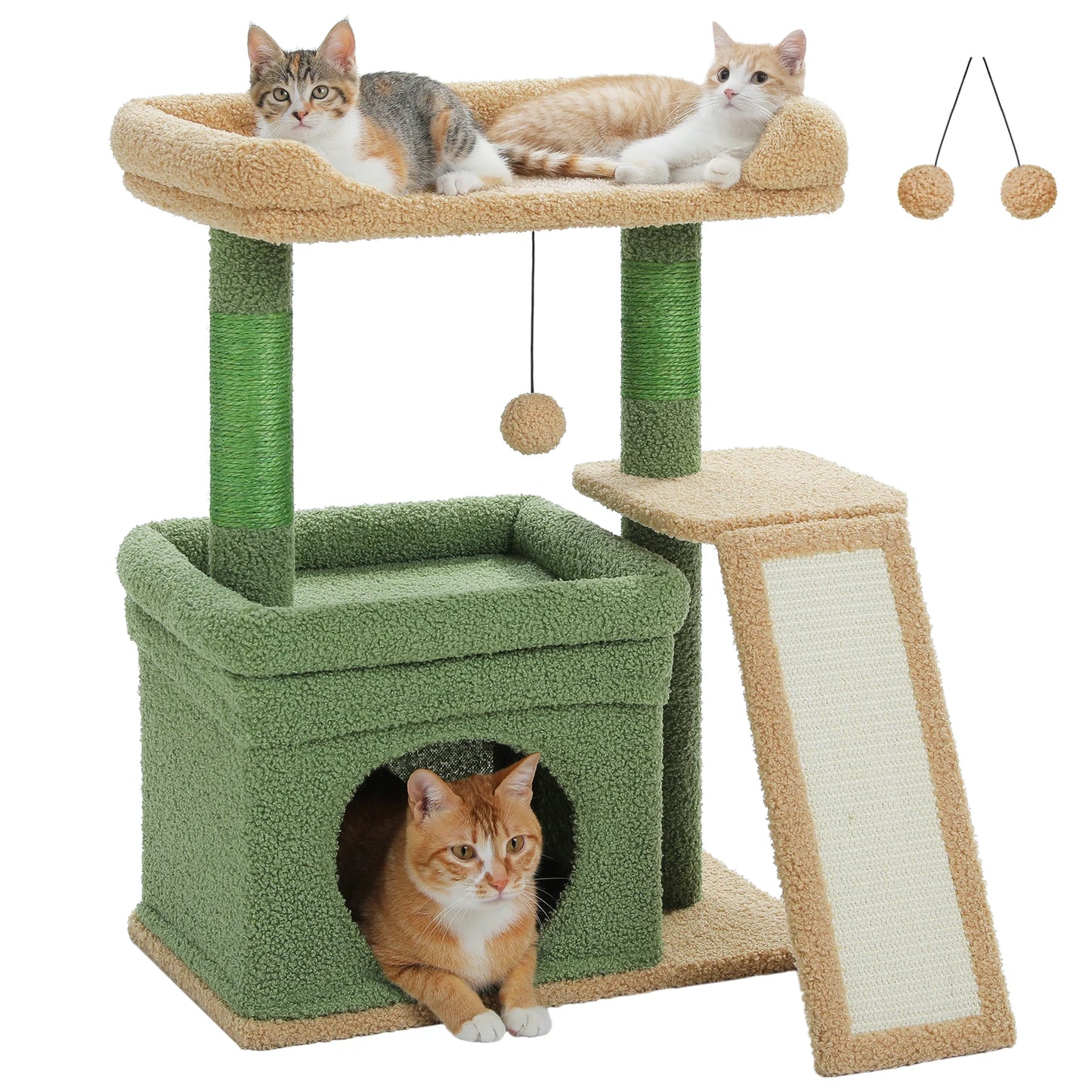 PAWZ Road Cat Tree Indoor With Sisal Post Three Tier