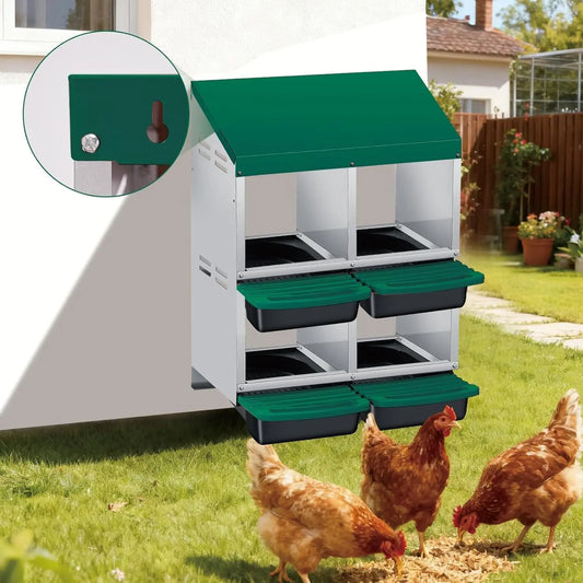 TWISTER.CK Metal Chicken Nesting Box With Automatic Egg Tray