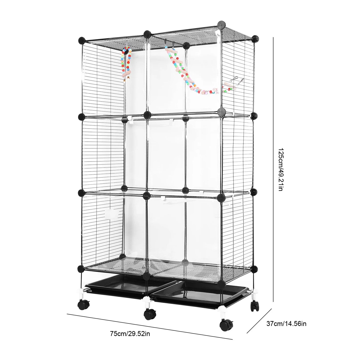 APWIKOGER Bird Cage Rolling Stand For Parrots Cockatiels Conures