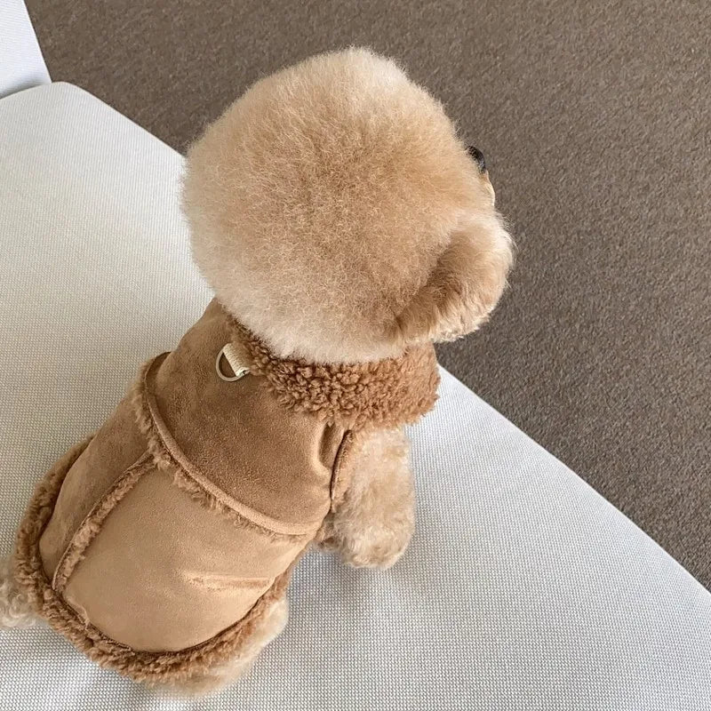 Dog Vest Fleece Warm Winter Coat For Pets Indoor Outdoor