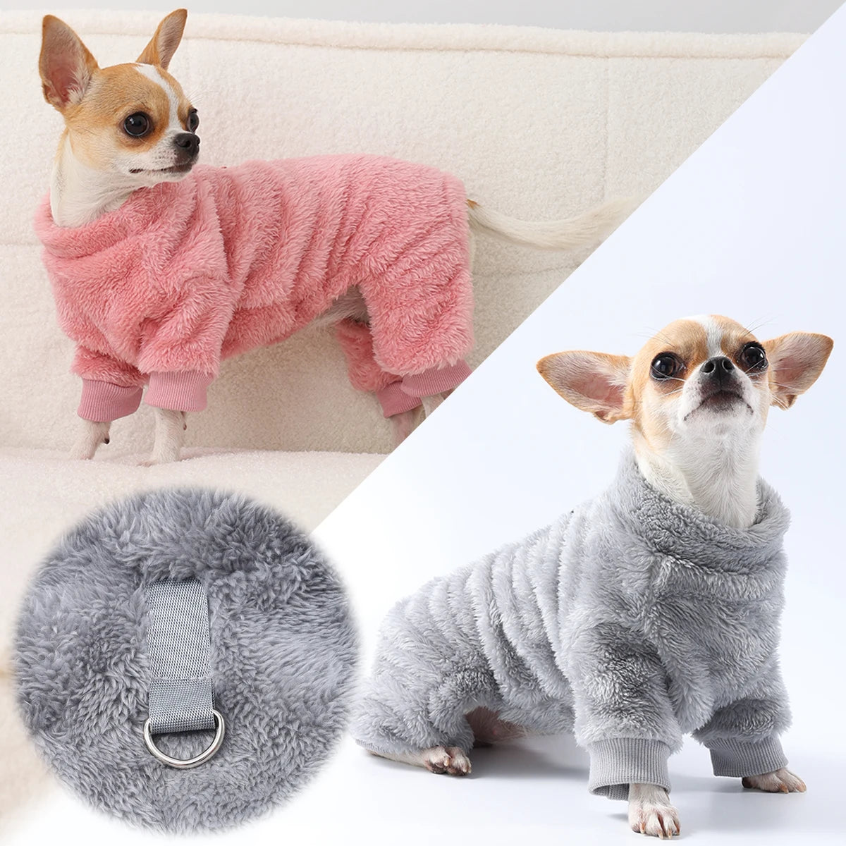 Dog Jumpsuit Soft Flannel Coat For Small Medium Dogs