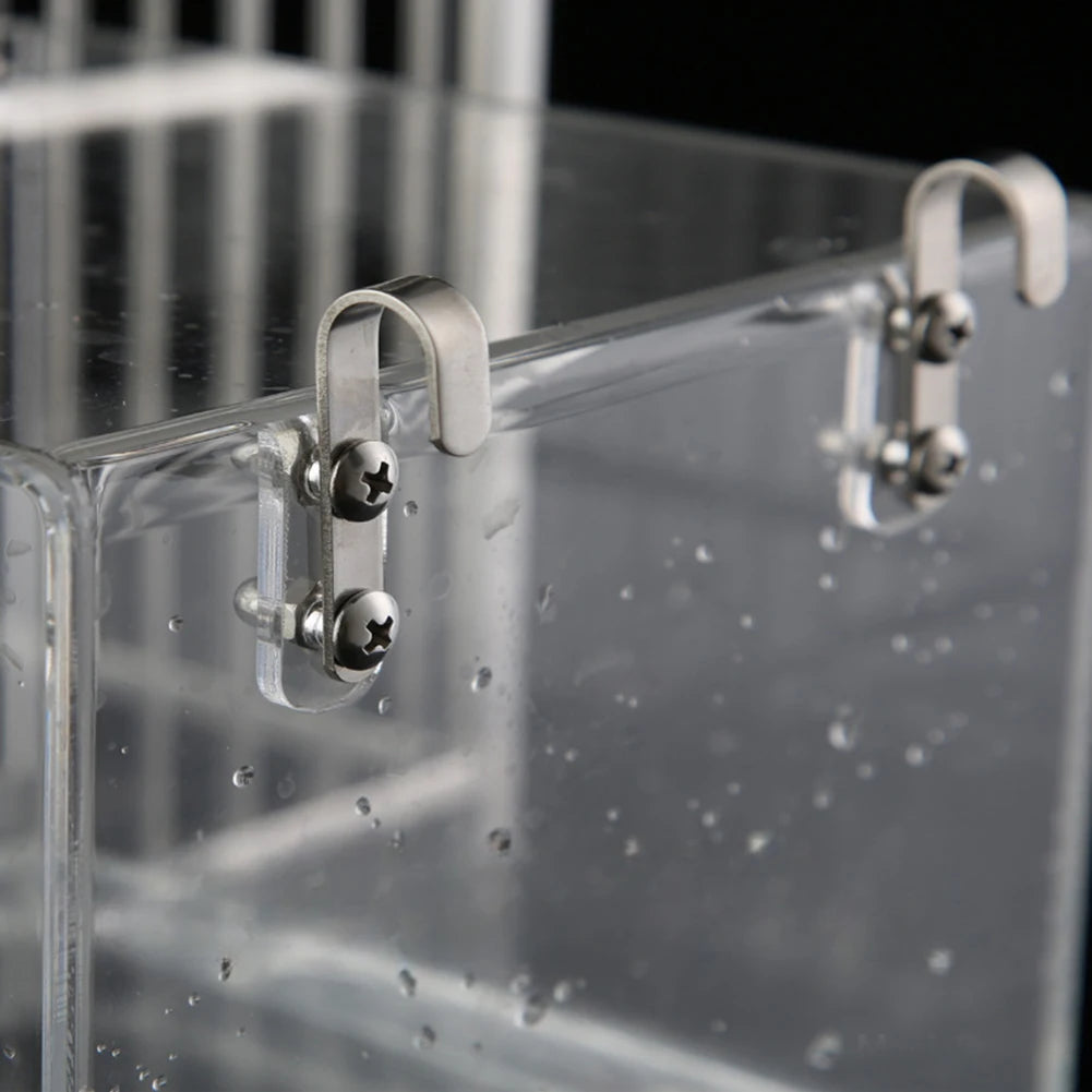 Transparent Acrylic Bird Bath Box Thickened Hanging Water Bath Tub Bird Supplies Shower Cage Accessory