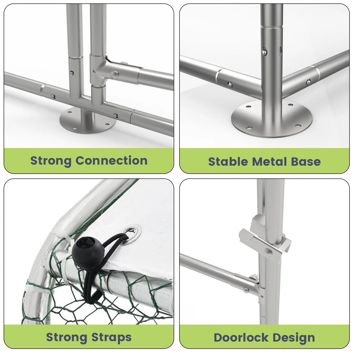 HiMISS Poultry Cage Walk-In Iron Frame With Waterproof Cover
