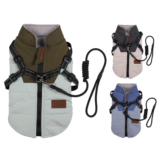 Dog Jacket Harness Winter Coat Waterproof, Cozy, Durable Pet Outfit
