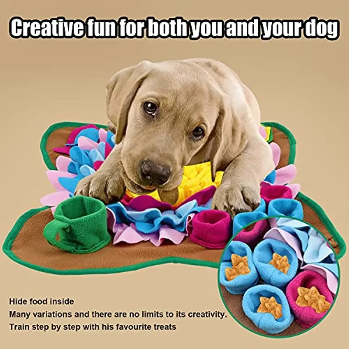 Dog Snuffle Mat Slow-Feed Nose Work Toy For Mental Stimulation