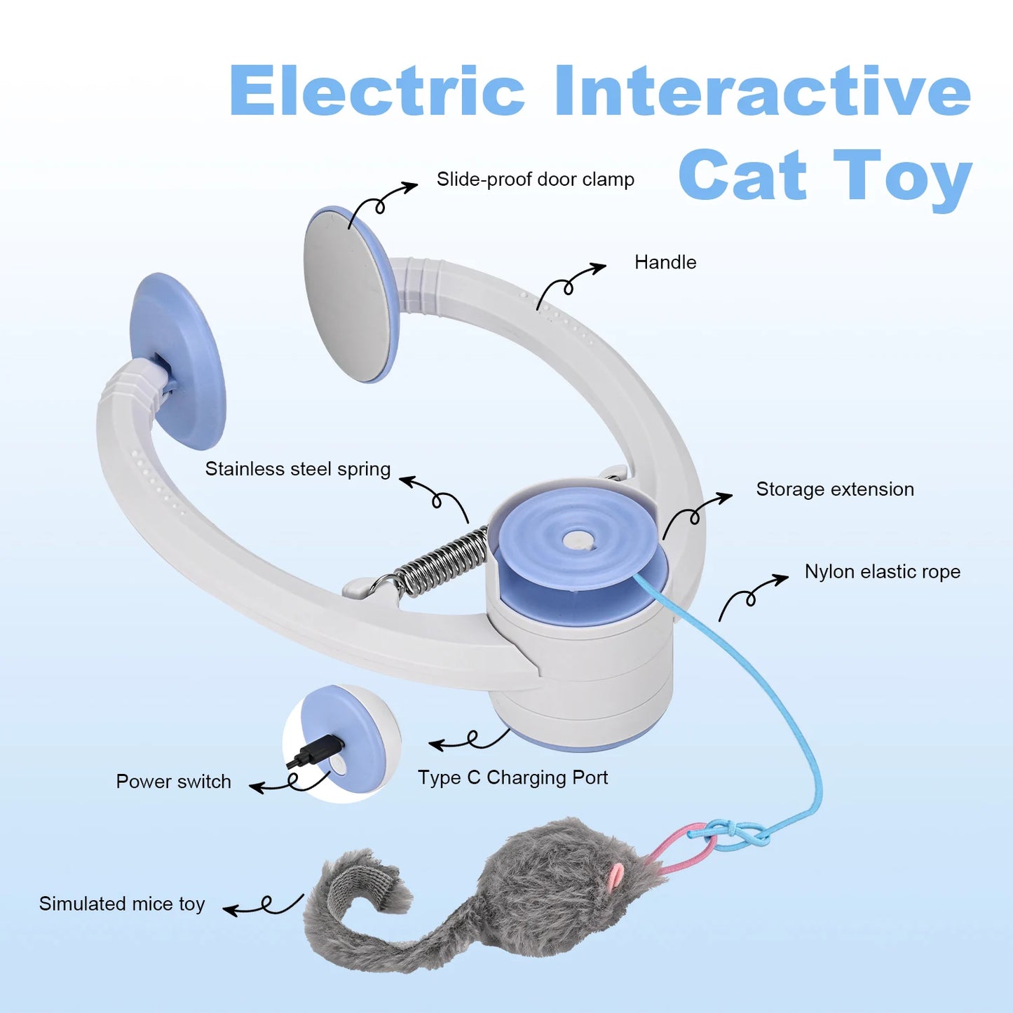 Cityflee Cat Toy Door Hanging USB Rechargeable Interactive